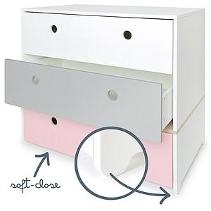 Commode COLORFLEX Abitare Kids façades tiroirs white-pearl grey-sweet pink