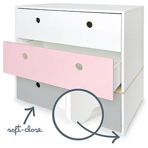 Commode COLORFLEX Abitare Kids façades tiroirs white-sweet pink-pearl grey 