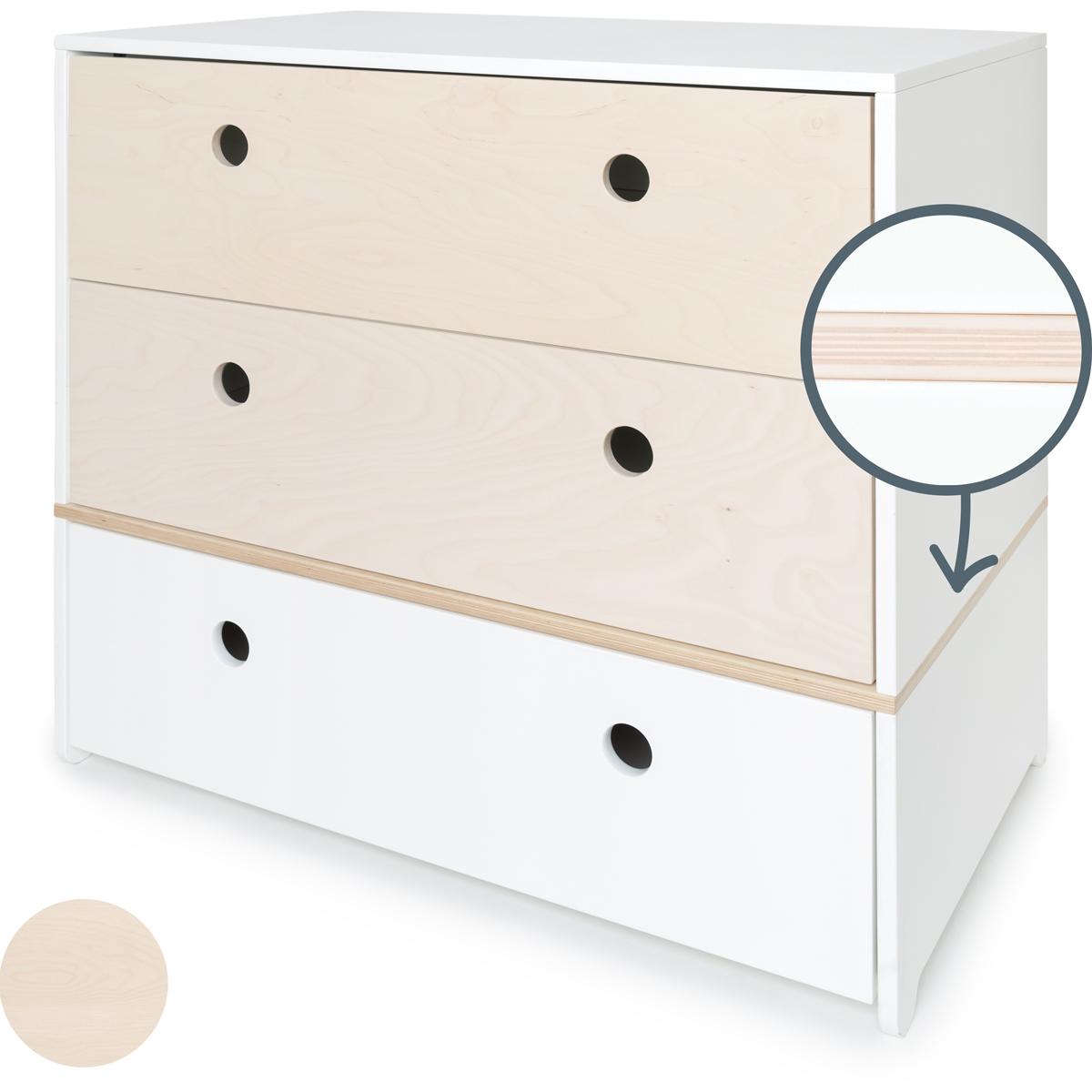 Commode COLORFLEX Abitare Kids façades tiroirs white wash-white wash-white