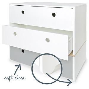 Commode COLORFLEX Abitare Kids façades tiroirs white-white-pearl grey