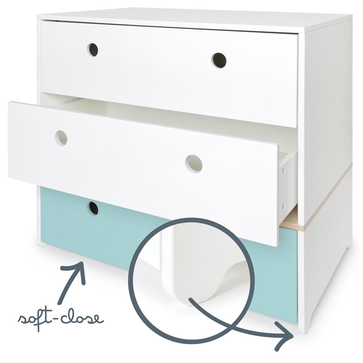 Commode COLORFLEX Abitare Kids façades tiroirs white-white-sky blue 