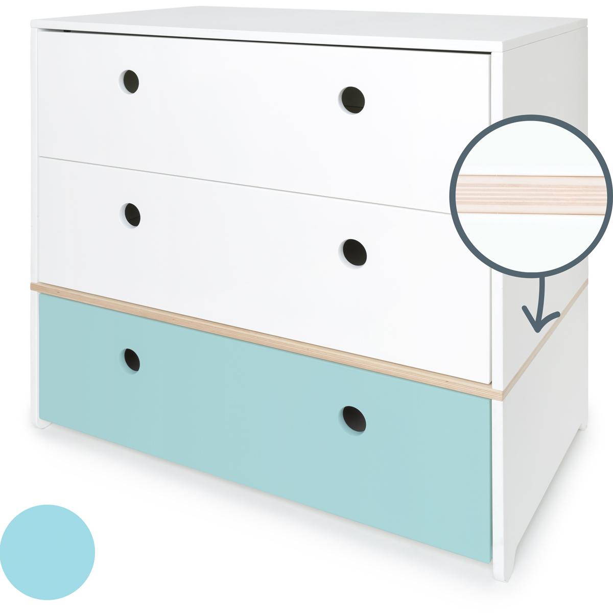 Commode COLORFLEX Abitare Kids façades tiroirs white-white-sky blue 