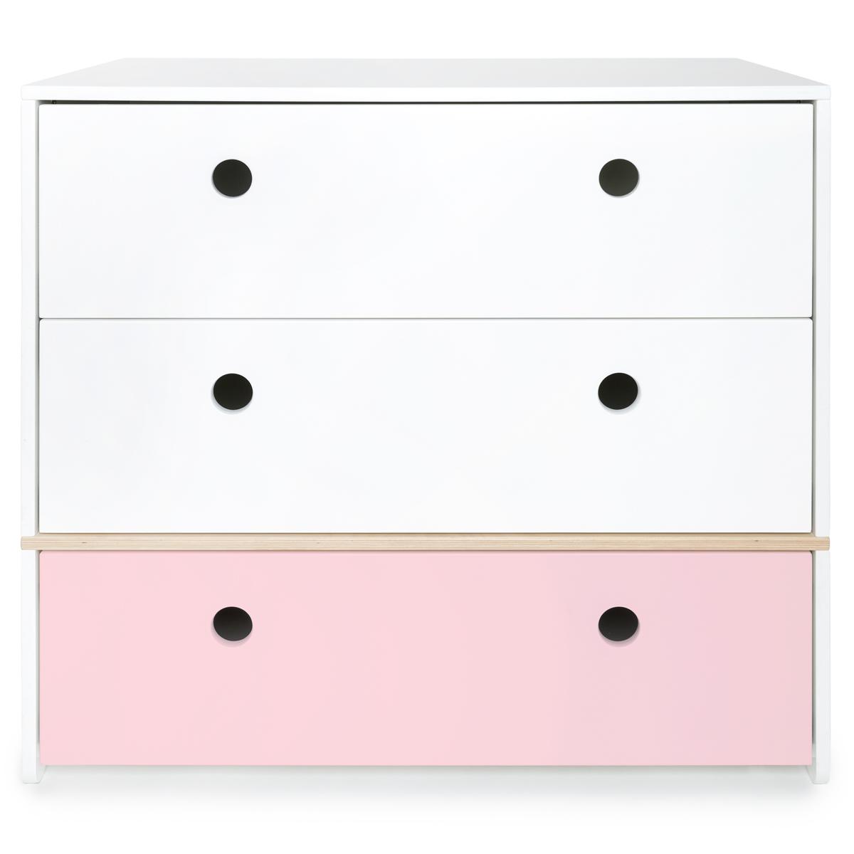 Commode COLORFLEX Abitare Kids façades tiroirs white-white-sweet pink