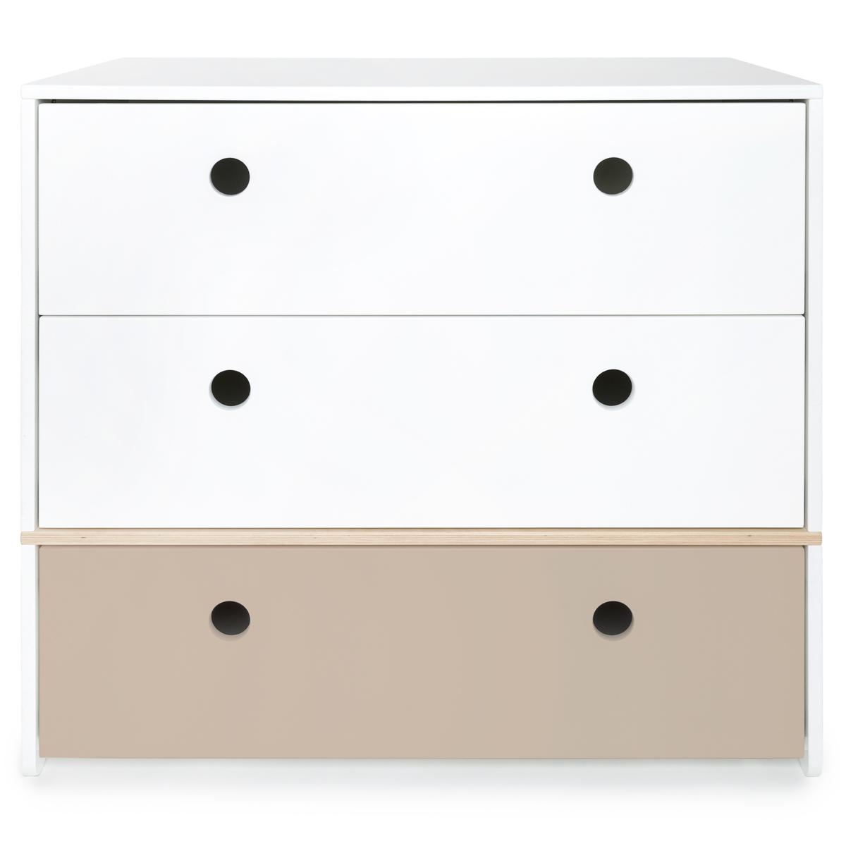 Commode COLORFLEX Abitare Kids façades tiroirs white-white-warm grey