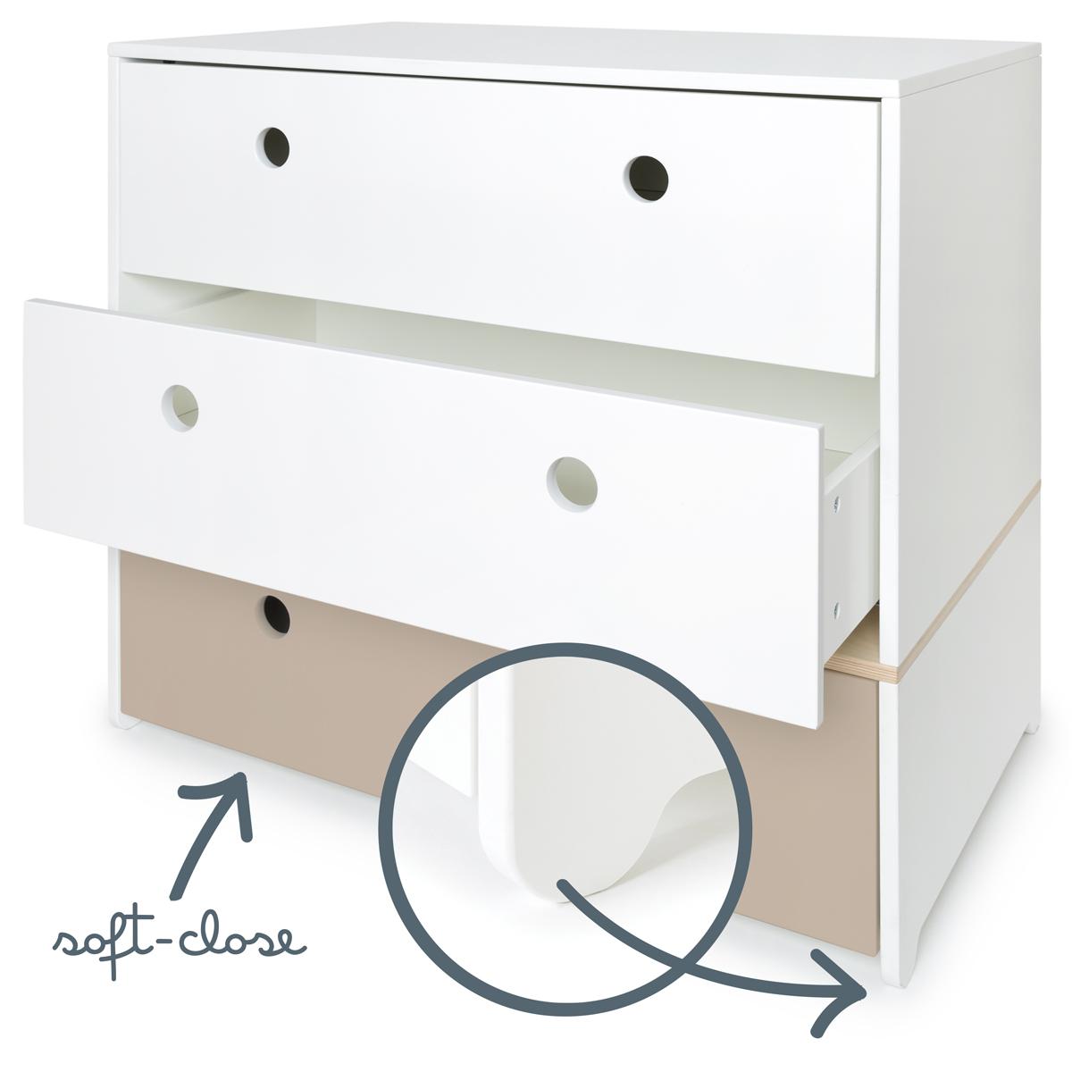 Commode COLORFLEX Abitare Kids façades tiroirs white-white-warm grey