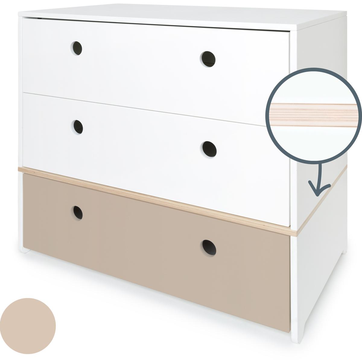 Commode COLORFLEX Abitare Kids façades tiroirs white-white-warm grey