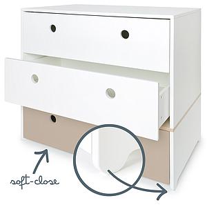 Commode COLORFLEX Abitare Kids façades tiroirs white-white-warm grey