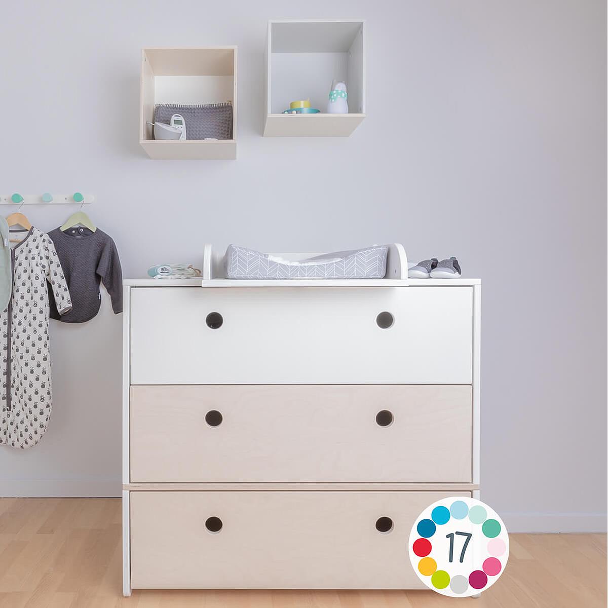 Commode COLORFLEX Abitare Kids façades tiroirs white-white wash-mint
