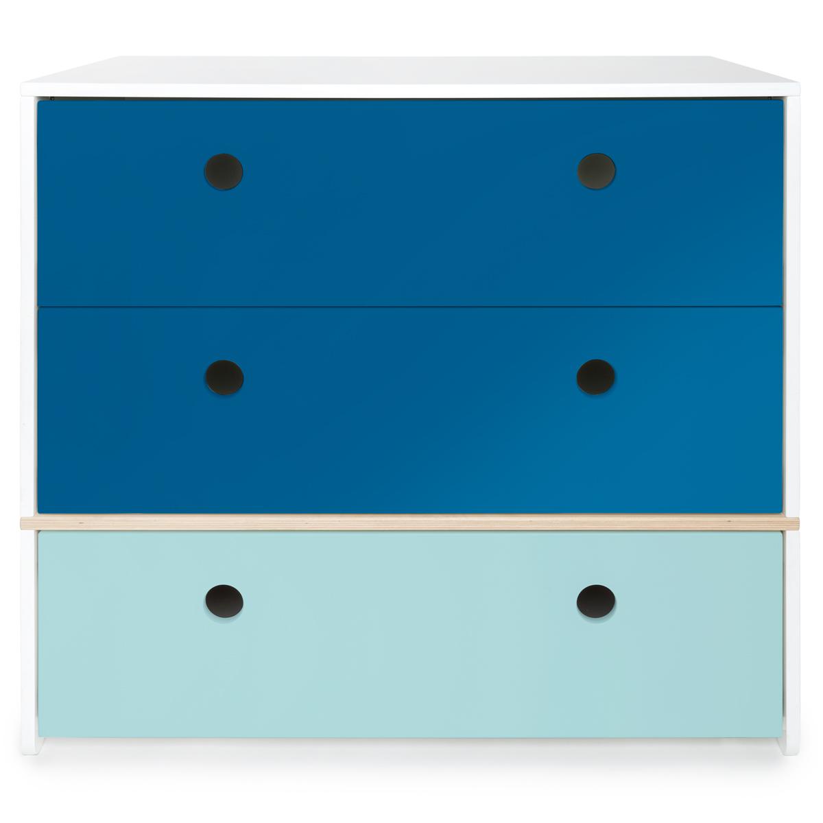 Commode COLORFLEX façades tiroirs deep marine-deep marine-sky blue