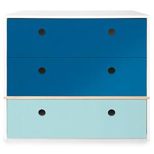 Commode COLORFLEX façades tiroirs deep marine-deep marine-sky blue