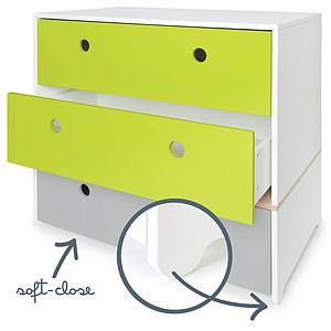 Commode COLORFLEX façades tiroirs lime-lime-pearl grey