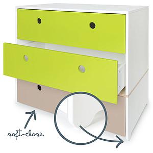Commode COLORFLEX façades tiroirs lime-lime-warm grey