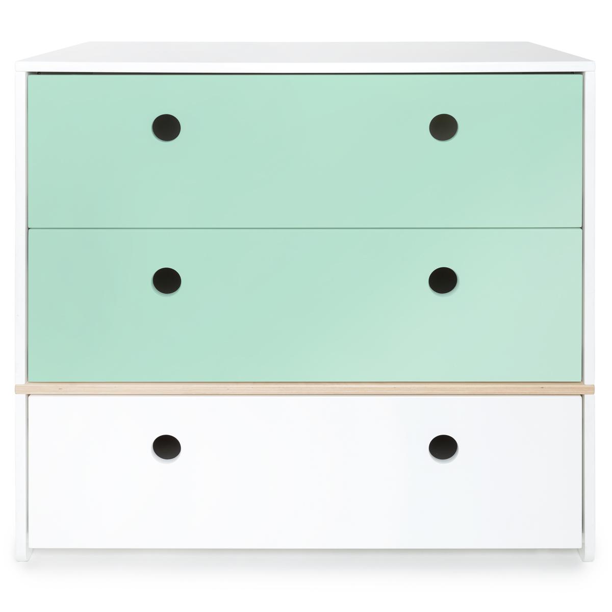 Commode COLORFLEX façades tiroirs mint-mint-white
