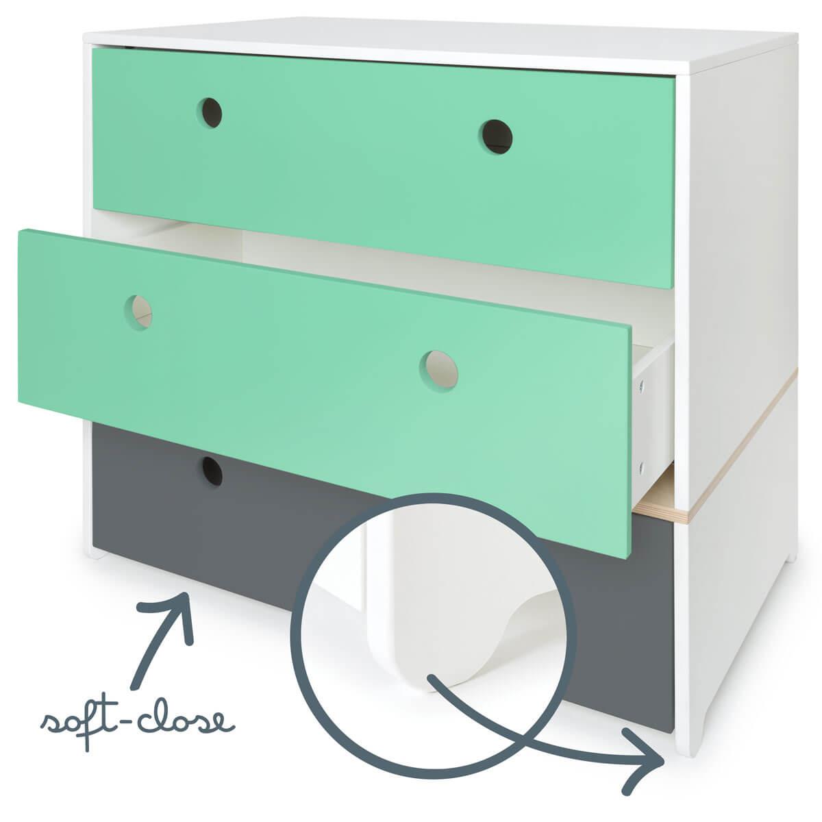Commode COLORFLEX façades tiroirs sea foam-sea foam-space grey