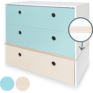 Commode COLORFLEX façades tiroirs sky blue-white wash