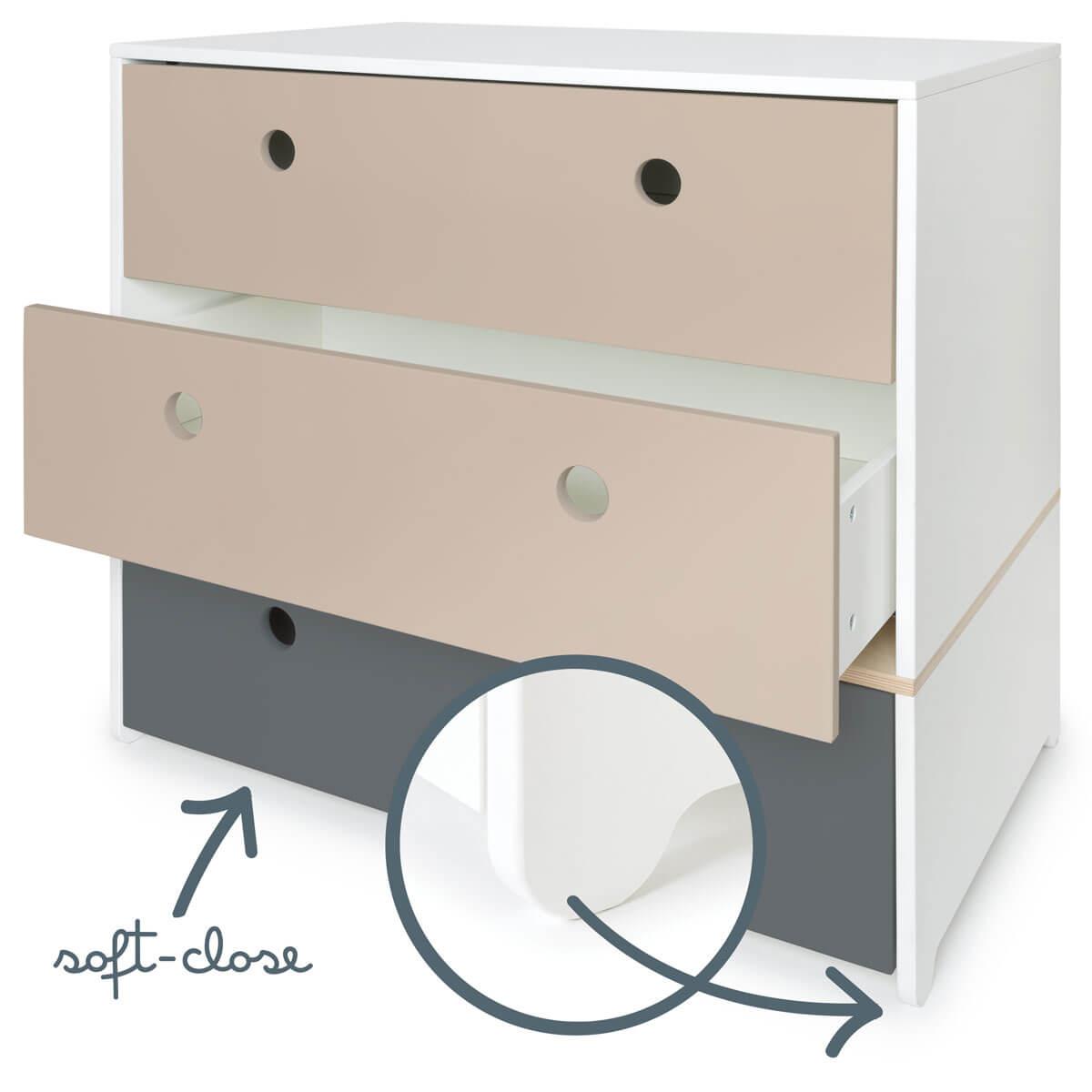 Commode COLORFLEX façades tiroirs warm grey-warm grey-space grey