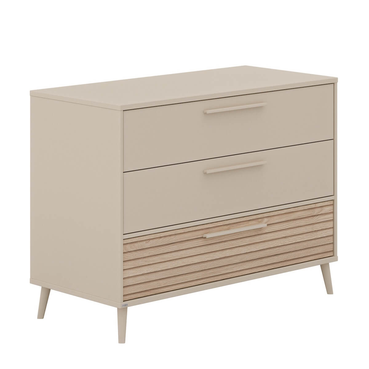 Commode large 3 tiroirs EEFJE Paidi Beige cashmere-chêne