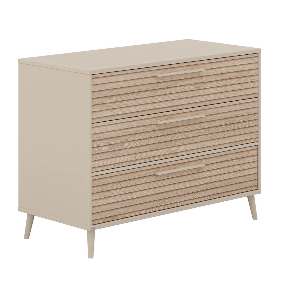 Commode large 3 tiroirs EEFJE Paidi Beige cashmere-chêne
