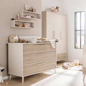 Commode large 3 tiroirs EEFJE Paidi Beige cashmere-chêne