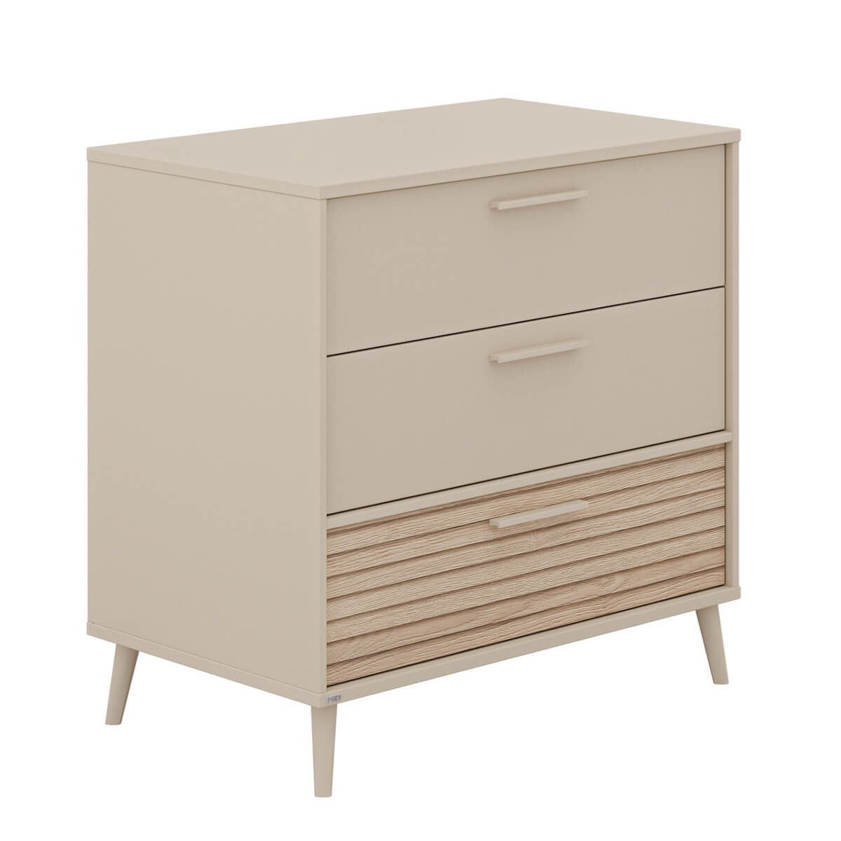 Commode small 3 tiroirs EEFJE Paidi Beige cashmere-chêne