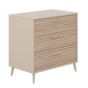 Commode small 3 tiroirs EEFJE Paidi Beige cashmere-chêne