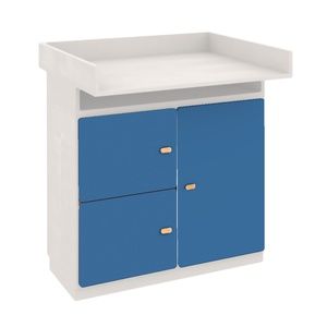 Commode-table à langer 93x78cm DESTYLE de Breuyn en hêtre blanc 3 portes dark blue