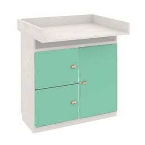 Commode-table à langer 93x78cm DESTYLE de Breuyn en hêtre blanc 3 portes green