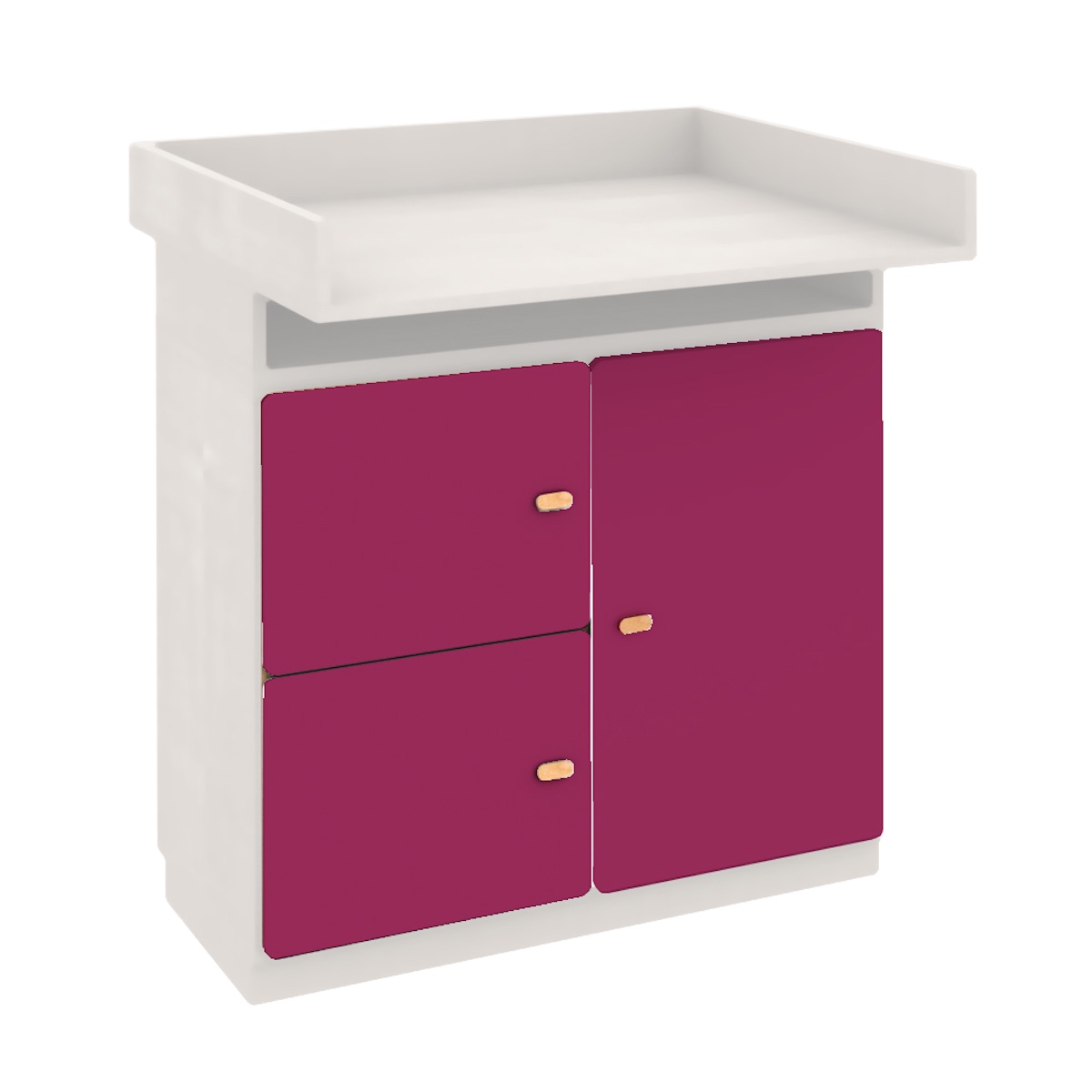 Commode-table à langer 93x78cm DESTYLE de Breuyn en hêtre blanc 3 portes plum