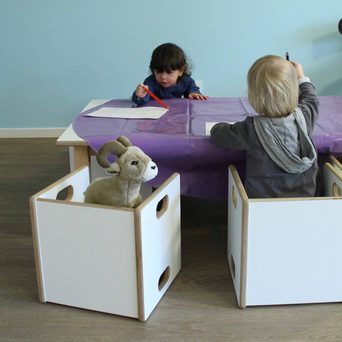 Convertible chair ZIGGY Debreuyn Multiplex white HPL - seat white