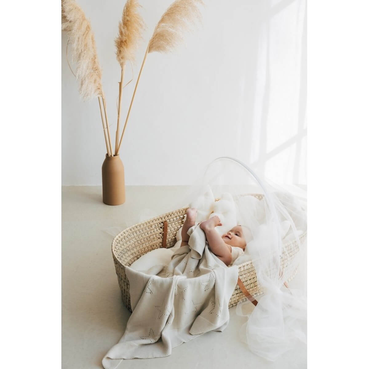 Couffin avec matelas Babyshower anses cuir
