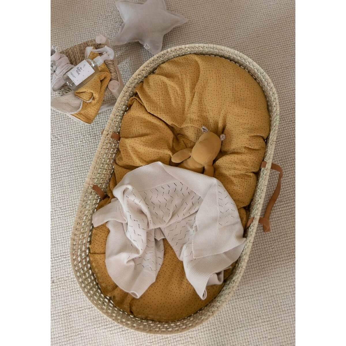 Couffin avec matelas Babyshower anses cuir