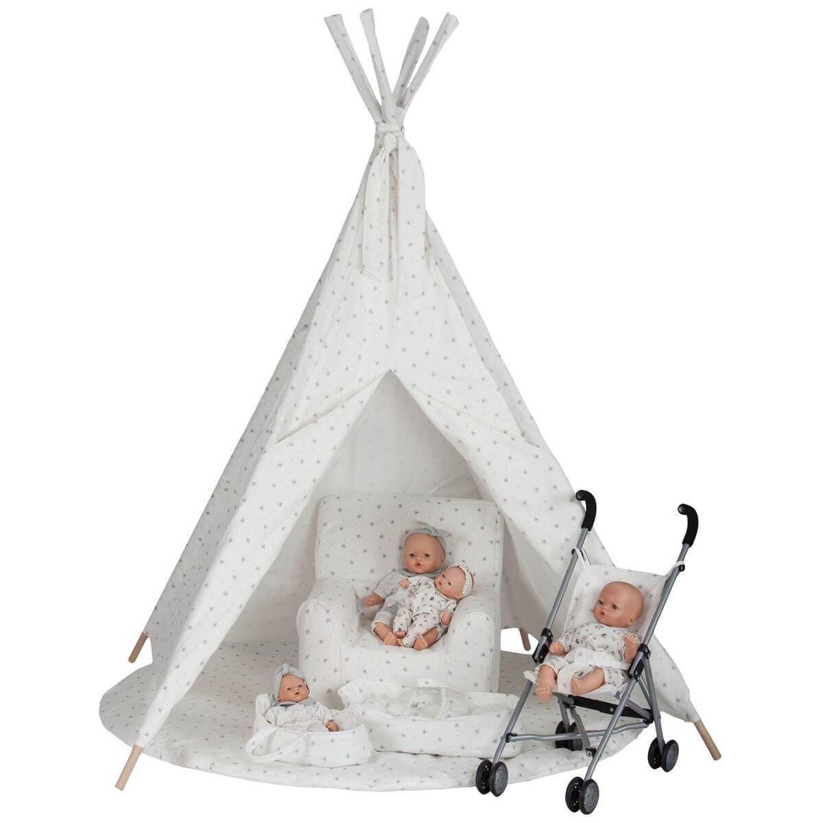 Couffin poupée 26 cm STARS blanc