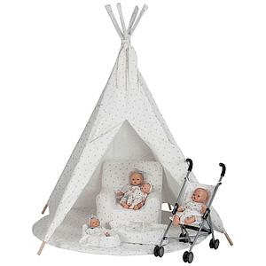 Couffin poupée 26 cm STARS blanc