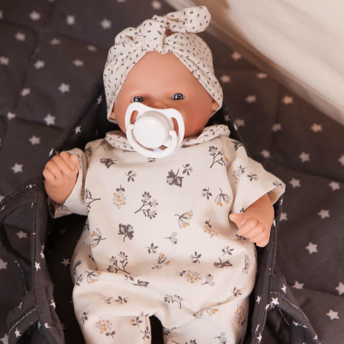 Couffin poupée 26 cm STARS gris