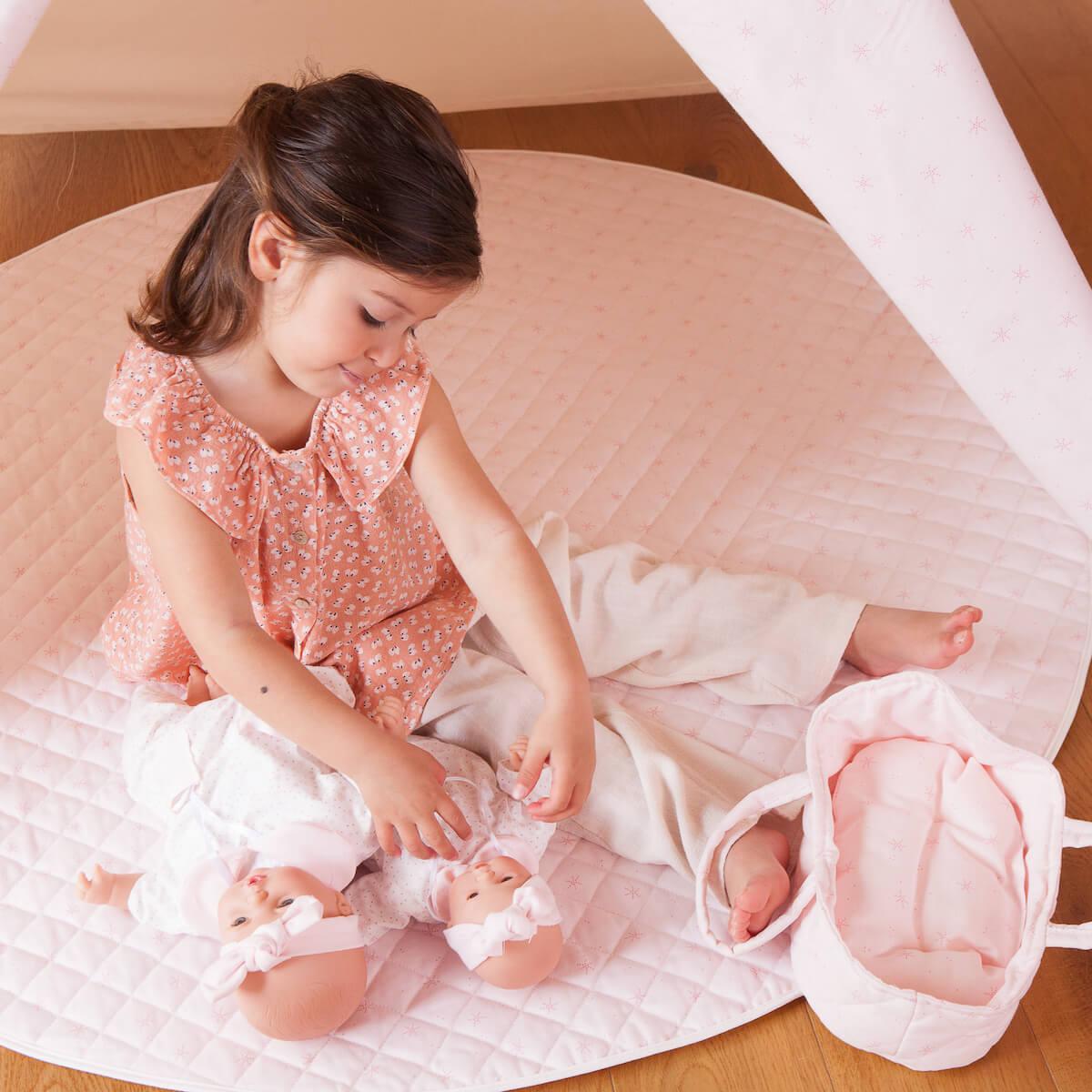 Couffin poupée 26 cm STARS rose