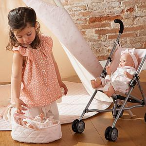 Couffin poupée 26 cm STARS rose