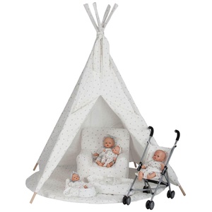 Couffin poupée 26cm STARS blanc