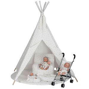 Couffin poupée 36 cm STARS blanc