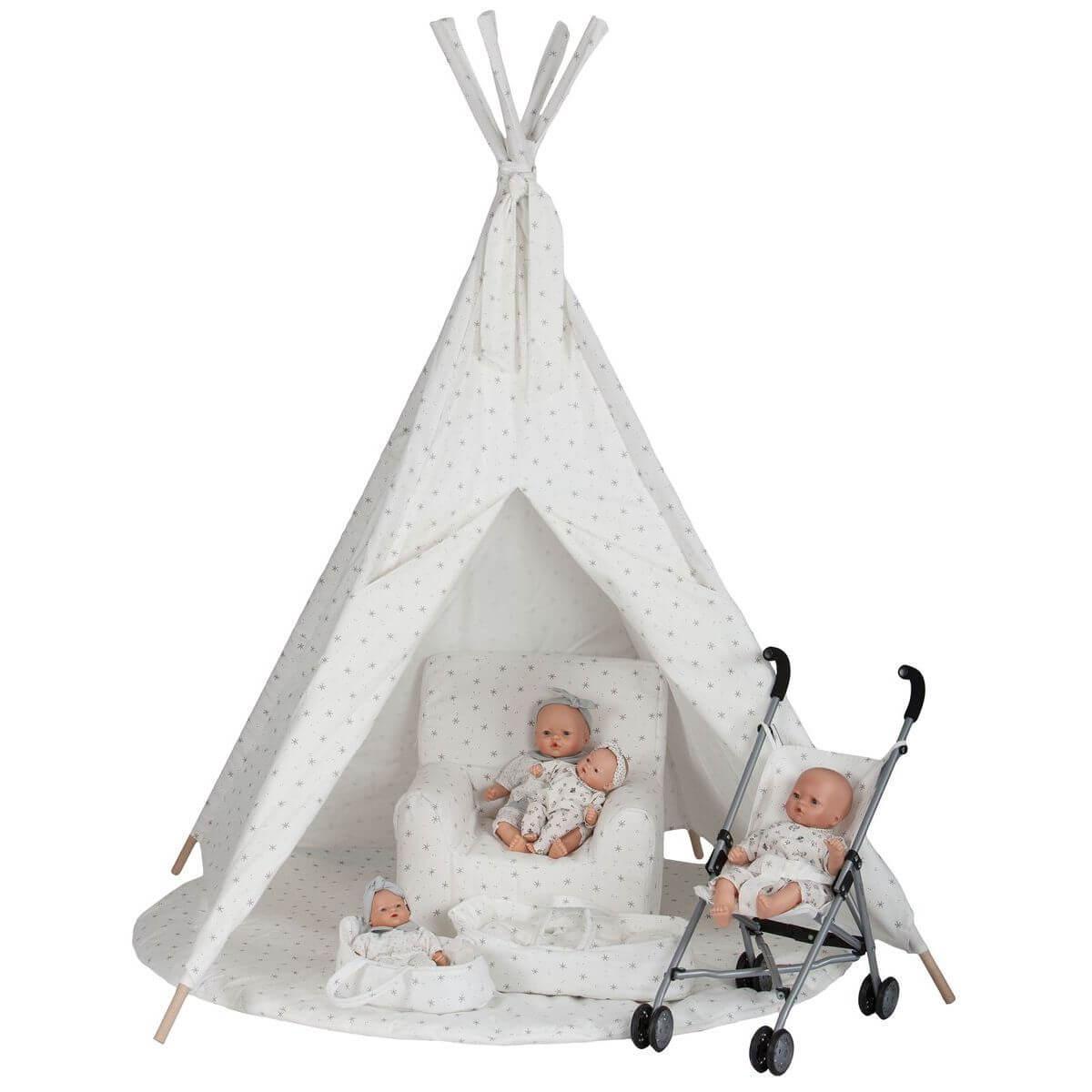 Couffin poupée 36cm STARS blanc