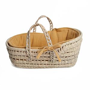 Couffin poupée en feuilles de palmier BOBBLE moutarde