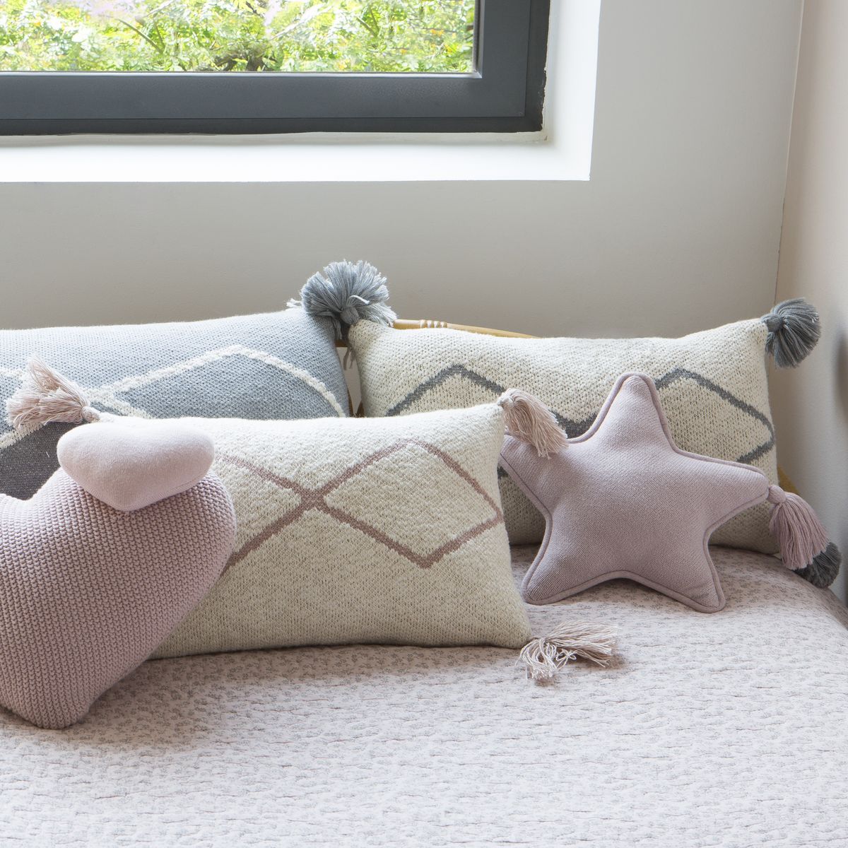 Coussin 25x40cm LITTLE OASIS Lorena Canals Nat-Pale Pink