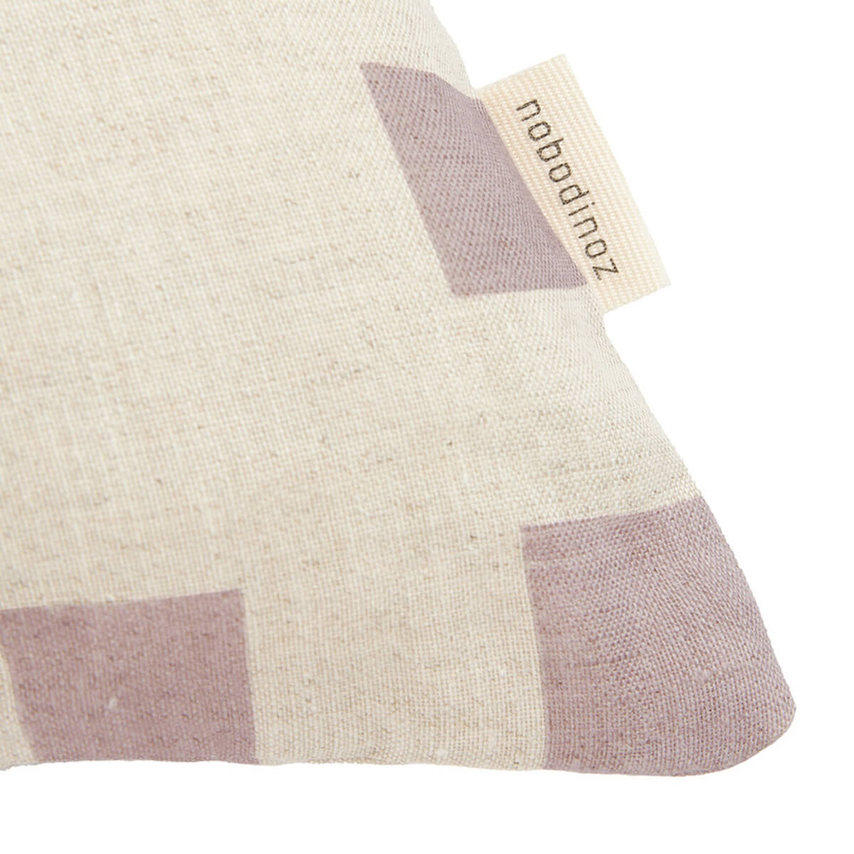 Coussin 40x40cm LIN FRANÇAIS VIBES Nobodinoz Lilac checks flowers