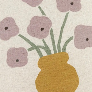 Coussin 40x40cm LIN FRANÇAIS VIBES Nobodinoz Lilac checks flowers