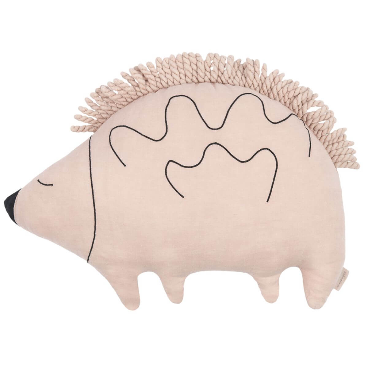 Coussin 42x32cm ENZO LE HÉRISSON FRENCH LINEN Nobodinoz mauve pink