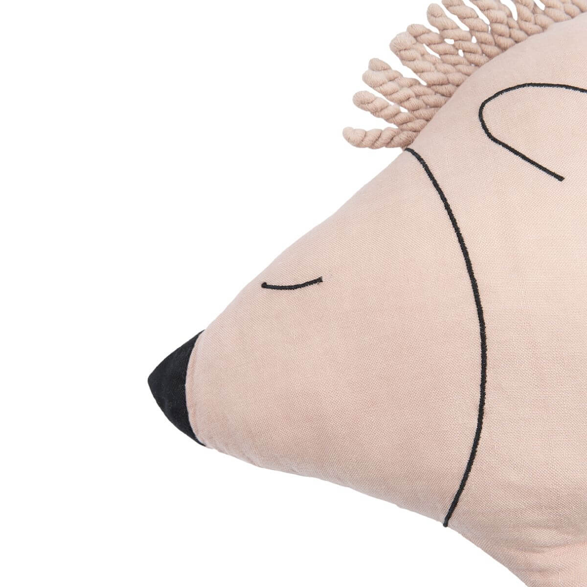 Coussin 42x32cm ENZO LE HÉRISSON FRENCH LINEN Nobodinoz mauve pink