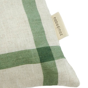 Coussin 44x25cm LIN FRANÇAIS VIBES M Nobodinoz Green windowpane bird