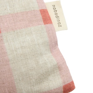 Coussin 44x25cm LIN FRANÇAIS VIBES M Nobodinoz Pink windowpane tulips
