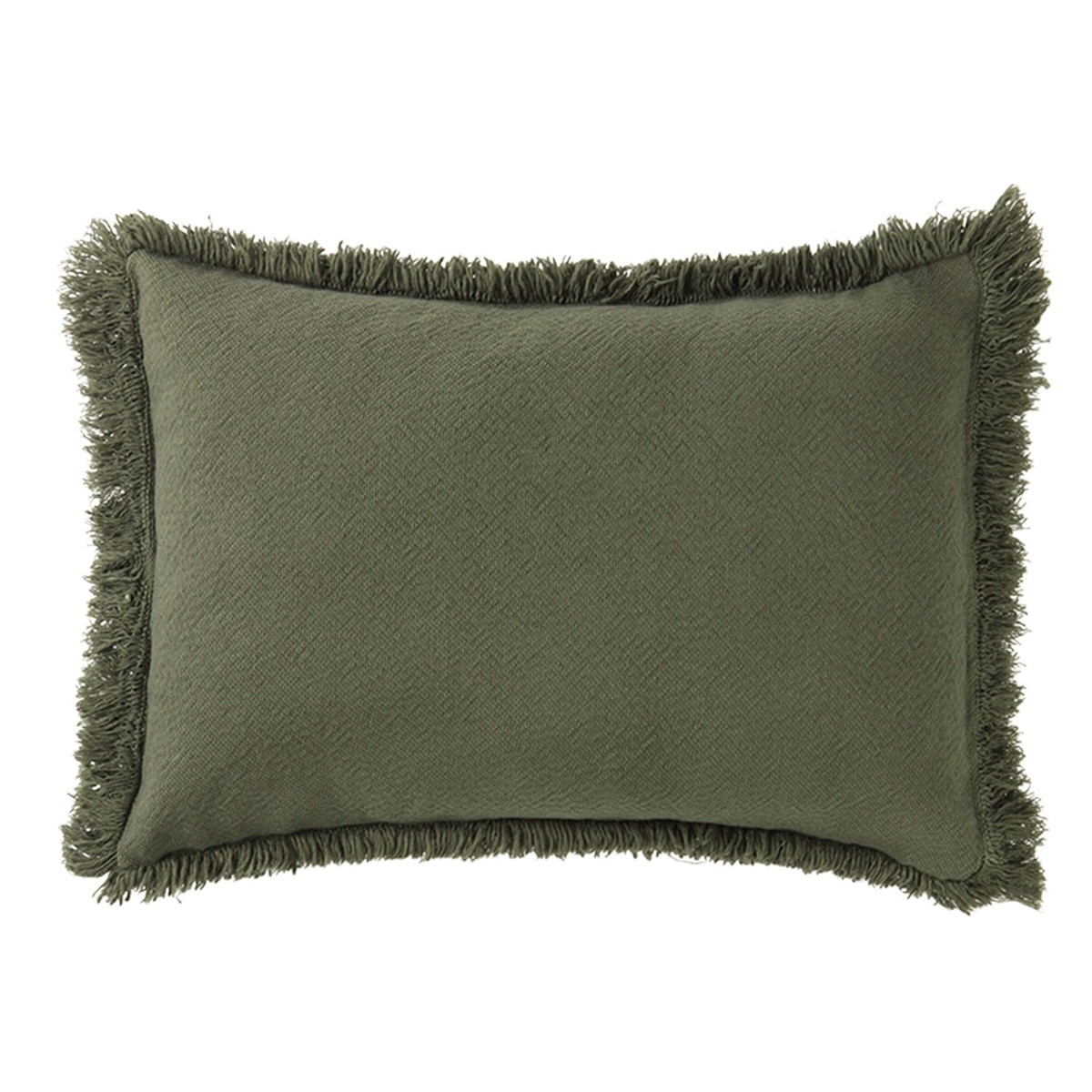 Coussin 45x30cm LANDSCAPE Nobodinoz Fringes vetiver