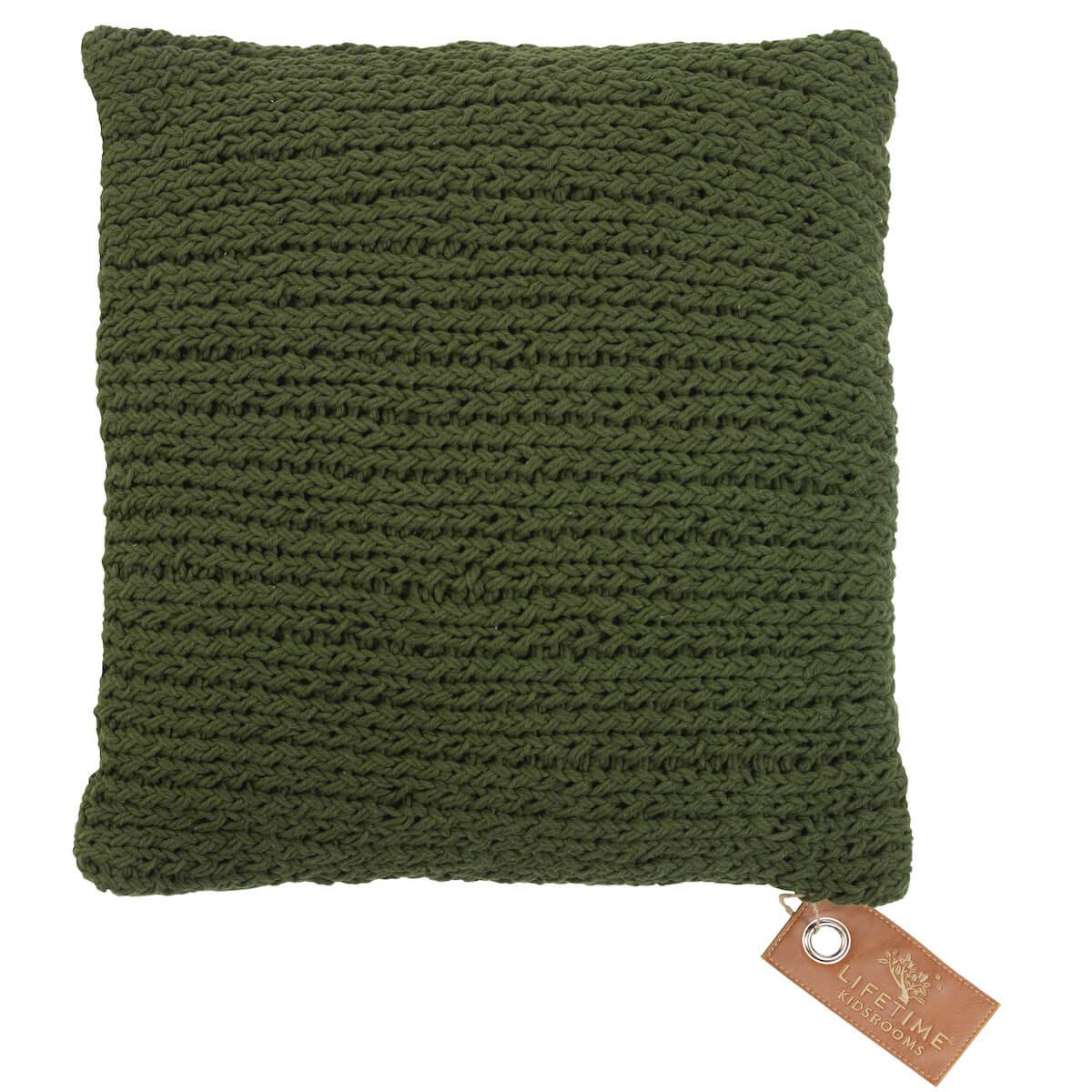 Coussin 45x45cm crochet ADVENTURE LIFE TIME vert