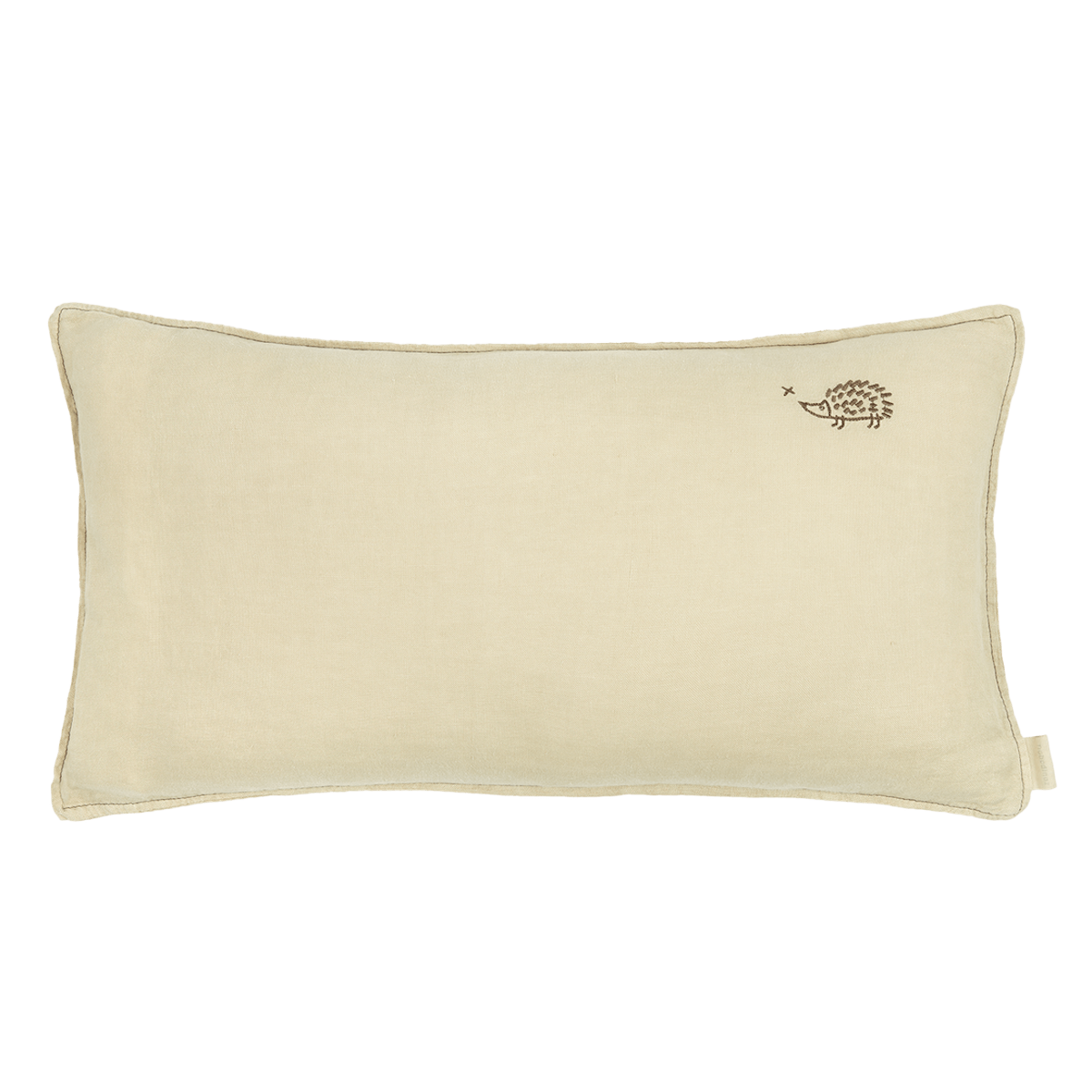 Coussin 50x30cm FRENCH LINEN Nobodinoz embroided green tea